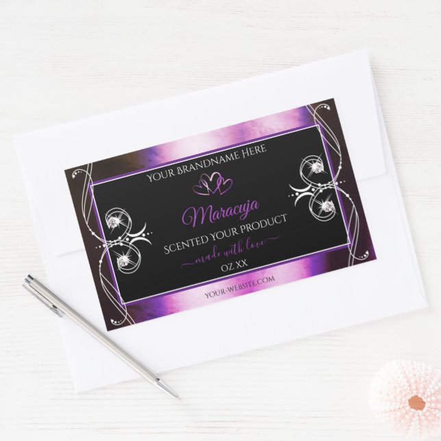 Noble Purple Black Product Labels Sparkle Diamonds (Envelope)