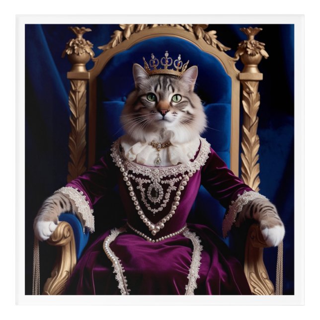 Noble Queen Pet Portrait - Royal Digital Art (Front)