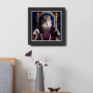 Noble Queen Pet Portrait - Royal Digital Art Framed Art
