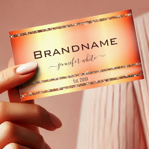 Noble Rose Gold Effect Shimmery Glitter Stars Chic Business Card