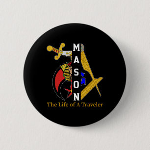 Noble Shriner Mason The Life Of Traveler Freemason Button