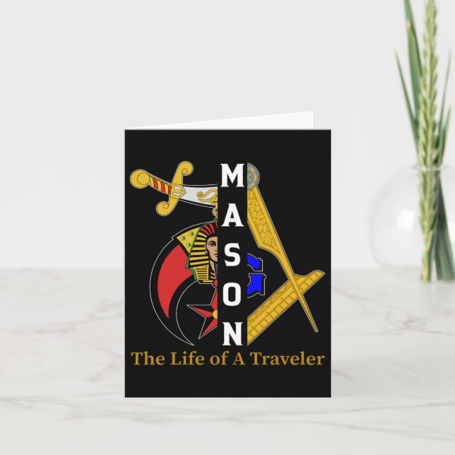 Noble Shriner Mason The Life Of Traveler Freemason Card (Front)