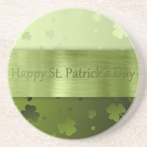 Noble St Patricks Day Shamrock Sandstone Coaster