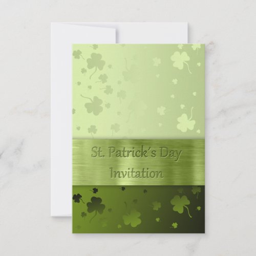 Noble St Patricks Day Shamrocks _ Invitation