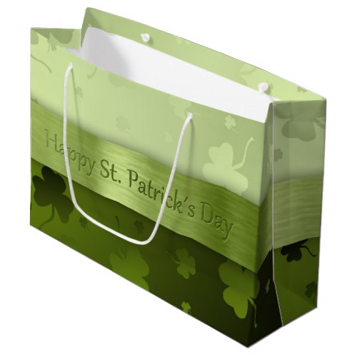 Noble St Patricks Day Shamrocks Large Gift Bag