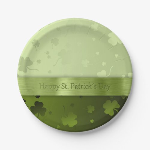 Noble St Patricks Day Shamrocks _ Paper Plate