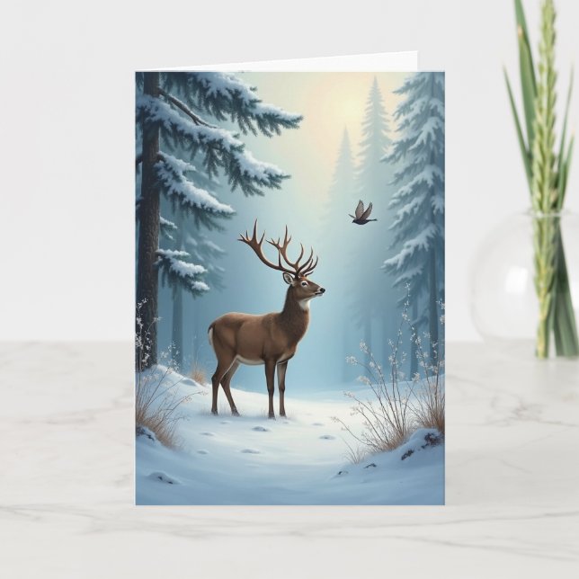 Noble Stag Winter Card (Front)