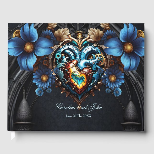 Noble  steampunk heart guest book (Front)
