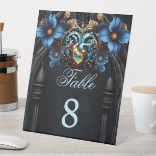 Noble  steampunk heart pedestal sign