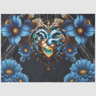 Noble steampunk heart tissue paper