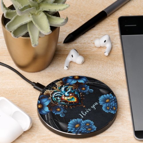 Noble  steampunk heart wireless charger 