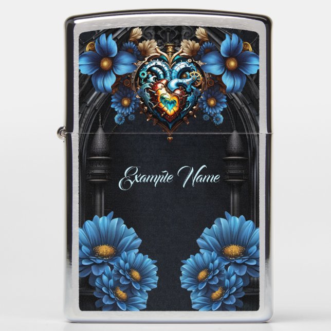 Noble  steampunk heart  zippo lighter (Front)
