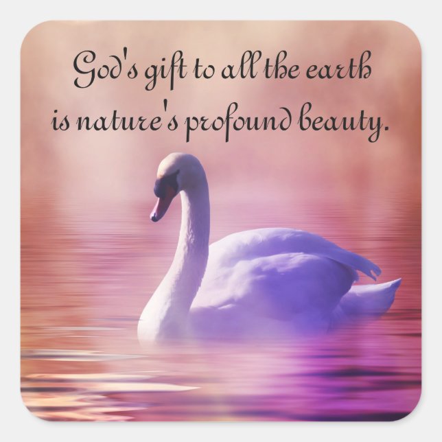 Noble Swan Square Sticker (Front)