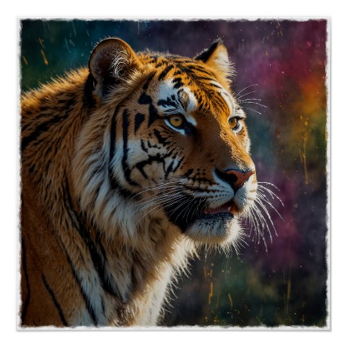 Noble Tiger Painterly Portrait Poster