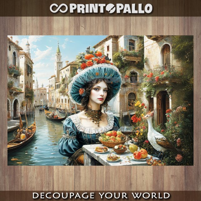 Noble Venetian Woman with iconic Venice canals -  Tissue Paper (Creator Uploaded)