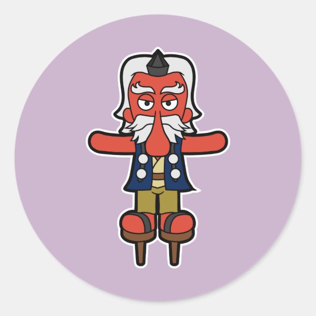 Noble Warrior Daitengu- Japanese Yokai Classic Round Sticker (Front)