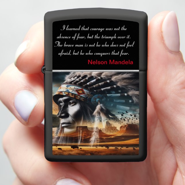 Noble Warrior Sunset  Zippo Lighter (In Hand)