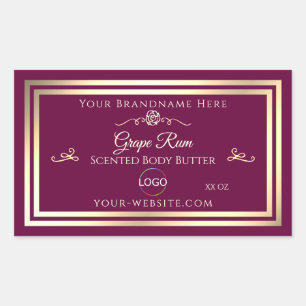 Noble Wine Red Product Label Gold Frame with Logo