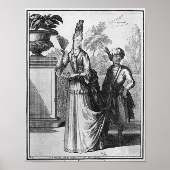 Noblewoman's dress, late 17th century poster (Front)