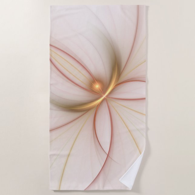 Nobly Copper And Gold Abstract Modern Fractal Art Beach Towel (Front)