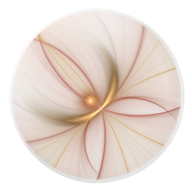 Nobly Copper And Gold Abstract Modern Fractal Art Ceramic Knob (Front)