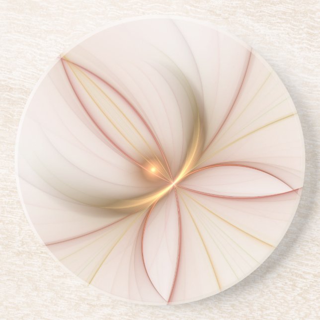 Nobly Copper And Gold Abstract Modern Fractal Art Coaster (Front)