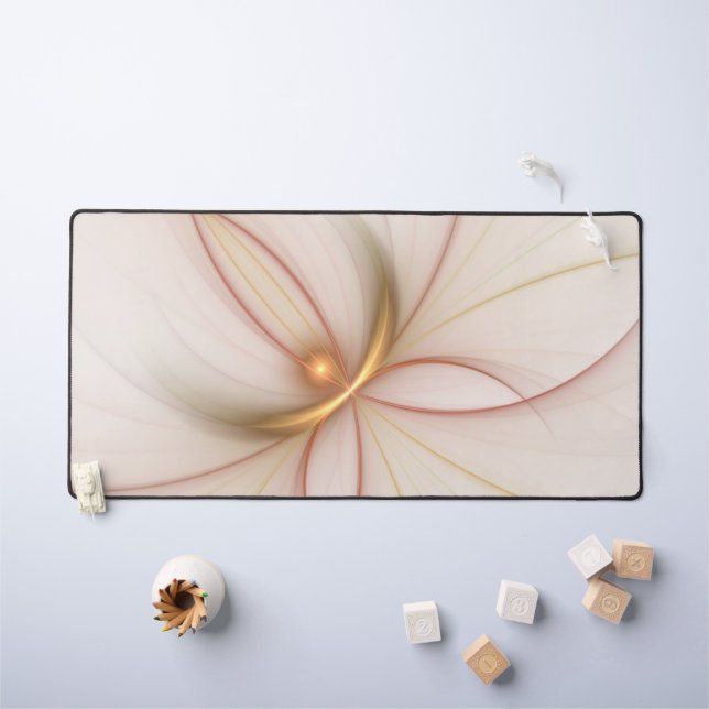 Nobly Copper And Gold Abstract Modern Fractal Art Desk Mat (Kids Table)