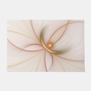 Nobly Copper And Gold Abstract Modern Fractal Art Doormat