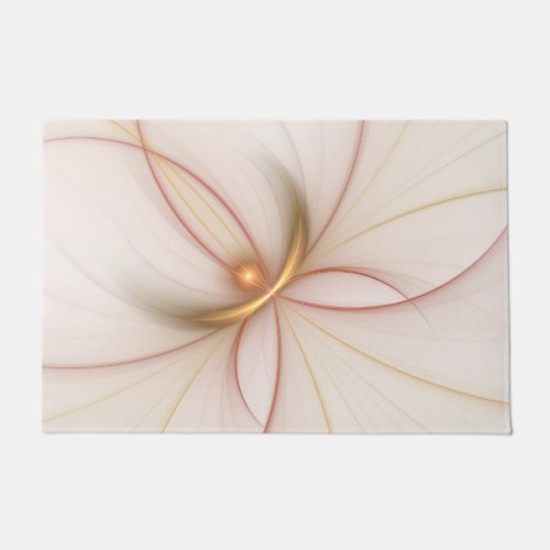 Nobly Copper And Gold Abstract Modern Fractal Art Doormat