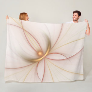 Nobly Copper And Gold Abstract Modern Fractal Art Fleece Blanket