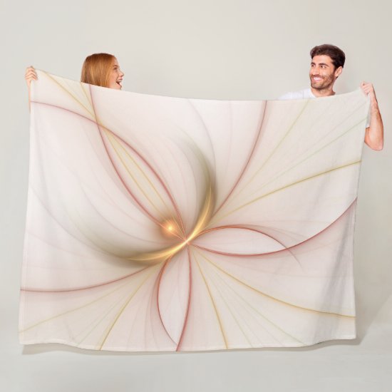 Nobly Copper And Gold Abstract Modern Fractal Art Fleece Blanket