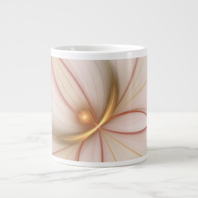 Nobly Copper And Gold Abstract Modern Fractal Art Giant Coffee Mug (Front)