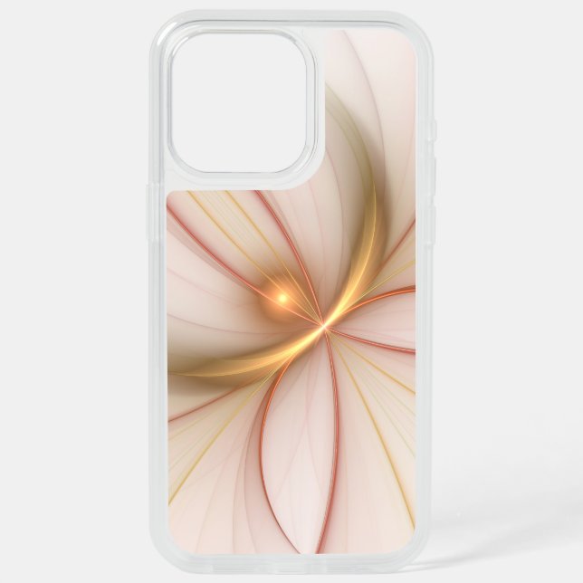 Nobly Copper And Gold Abstract Modern Fractal Art iPhone 15 Pro Max Case (Back)
