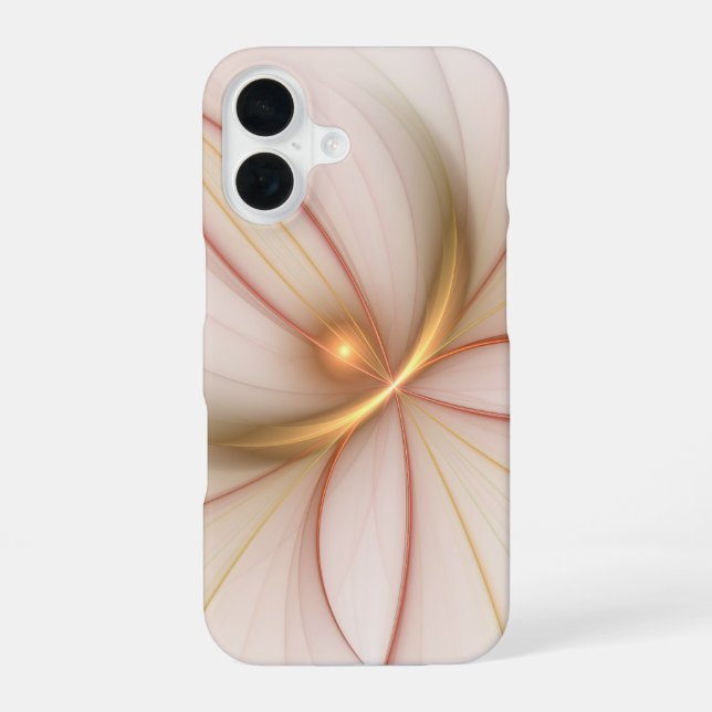 Nobly Copper And Gold Abstract Modern Fractal Art iPhone Case (Back)