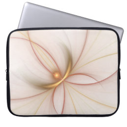 Nobly Copper And Gold Abstract Modern Fractal Art Laptop Sleeve
