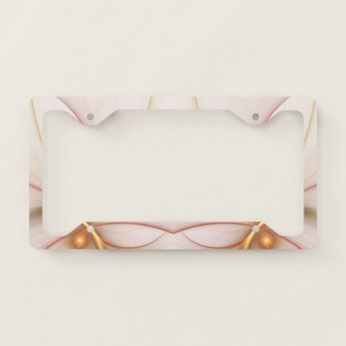 Nobly Copper And Gold Abstract Modern Fractal Art License Plate Frame