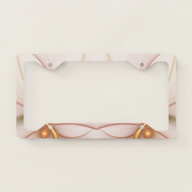 Nobly Copper And Gold Abstract Modern Fractal Art License Plate Frame (Front)