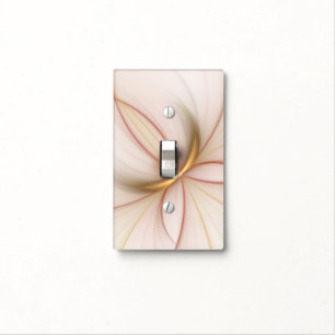 Nobly Copper And Gold Abstract Modern Fractal Art Light Switch Cover
