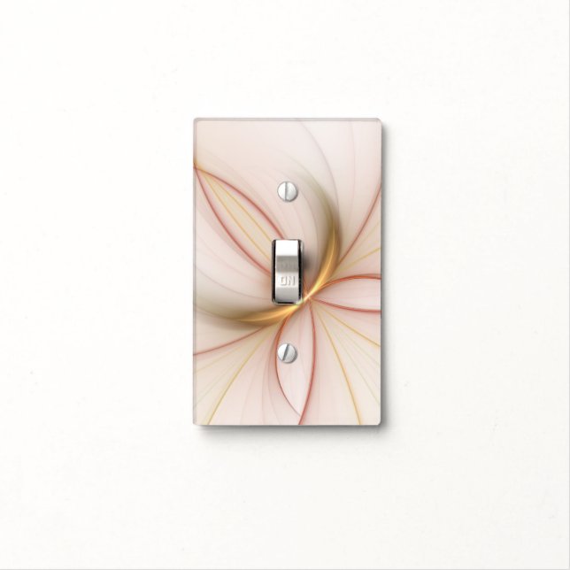 Nobly Copper And Gold Abstract Modern Fractal Art Light Switch Cover (In Situ)