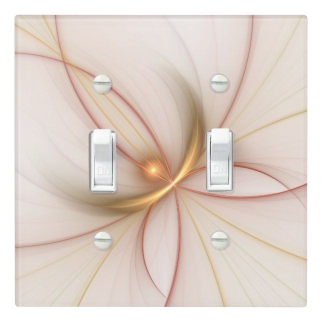 Nobly Copper And Gold Abstract Modern Fractal Art Light Switch Cover (In Situ)