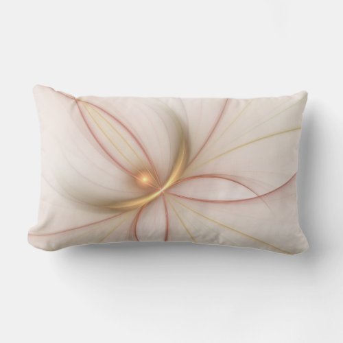 Nobly Copper And Gold Abstract Modern Fractal Art Lumbar Pillow