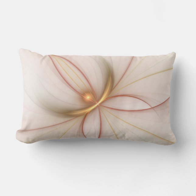 Nobly Copper And Gold Abstract Modern Fractal Art Lumbar Pillow (Front)
