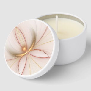 Nobly Copper And Gold Abstract Modern Fractal Art Mini Candle Favors