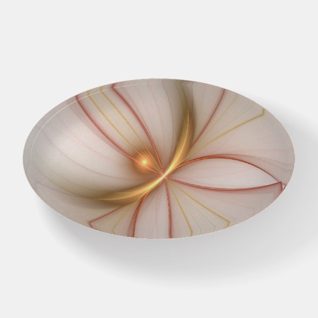 Nobly Copper And Gold Abstract Modern Fractal Art Paperweight (Front)