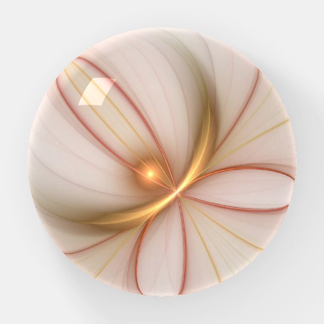 Nobly Copper And Gold Abstract Modern Fractal Art Paperweight (Front)