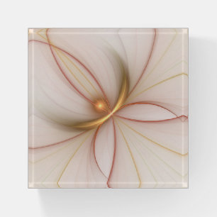 Nobly Copper And Gold Abstract Modern Fractal Art Paperweight