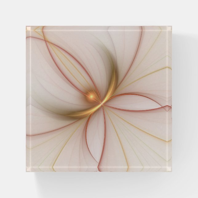 Nobly Copper And Gold Abstract Modern Fractal Art Paperweight (Front)