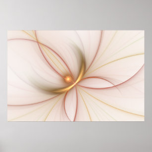 Nobly Copper And Gold Abstract Modern Fractal Art Poster