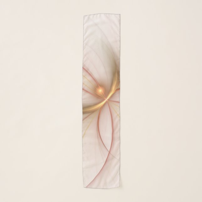 Nobly Copper And Gold Abstract Modern Fractal Art Scarf (Front)