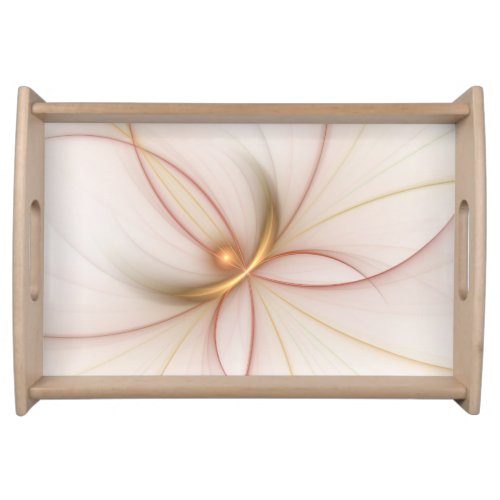 Nobly Copper And Gold Abstract Modern Fractal Art Serving Tray